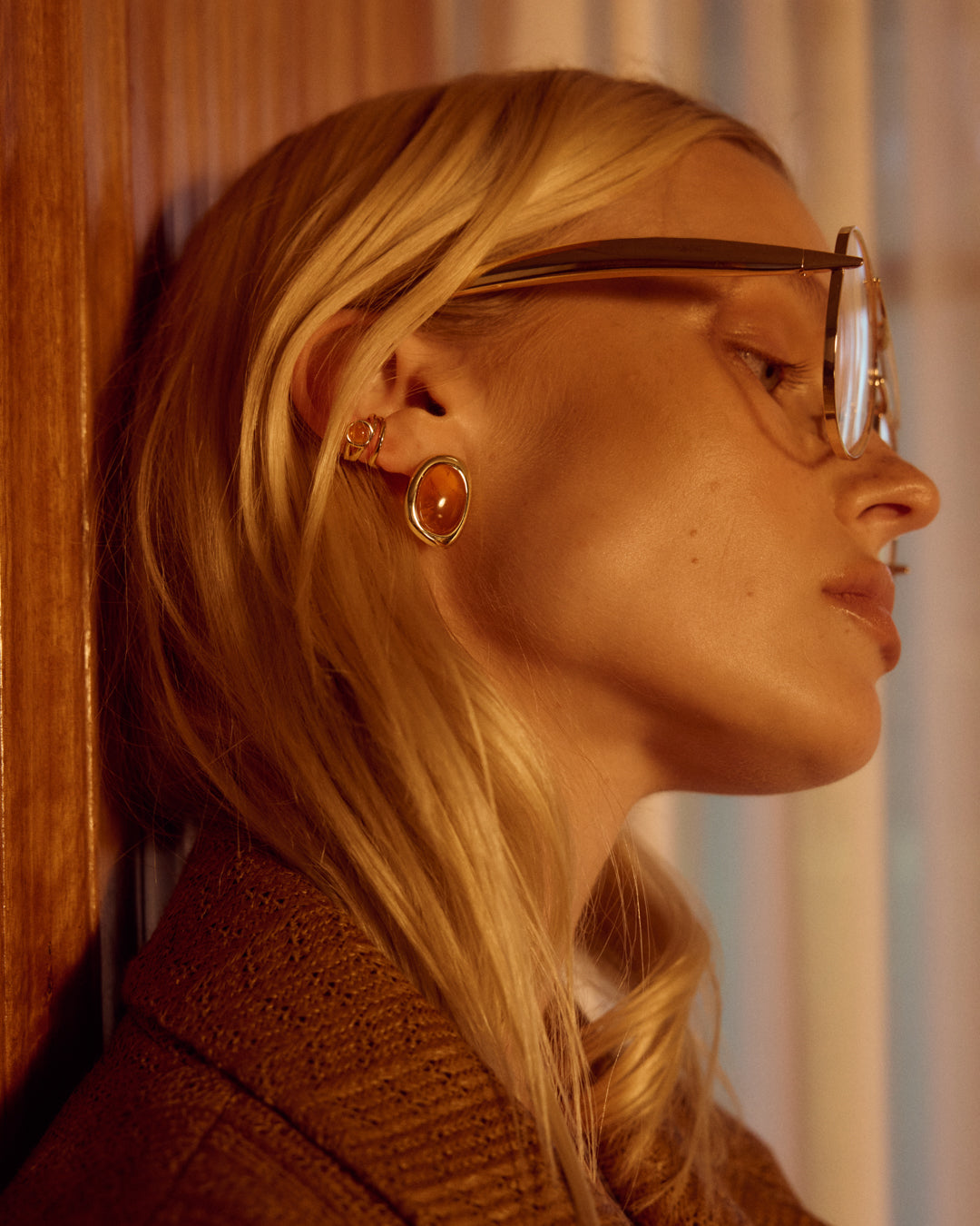 The Amber Honey Resin Studs