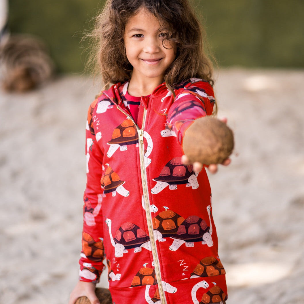 Hoodie- red tortoise: Size 18-24M