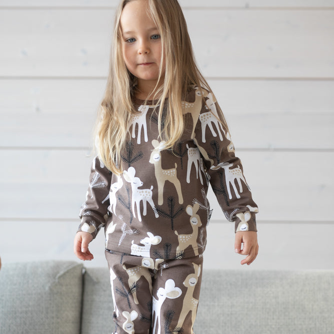 Rusko pajamas- choco/latte bambi