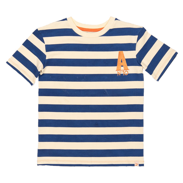 Organic Blend Blue Striped Short Sleeve T-Shirt: Size 2Y