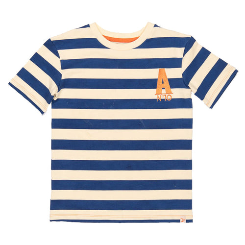 Organic Blend Blue Striped Short Sleeve T-Shirt: Size 2Y