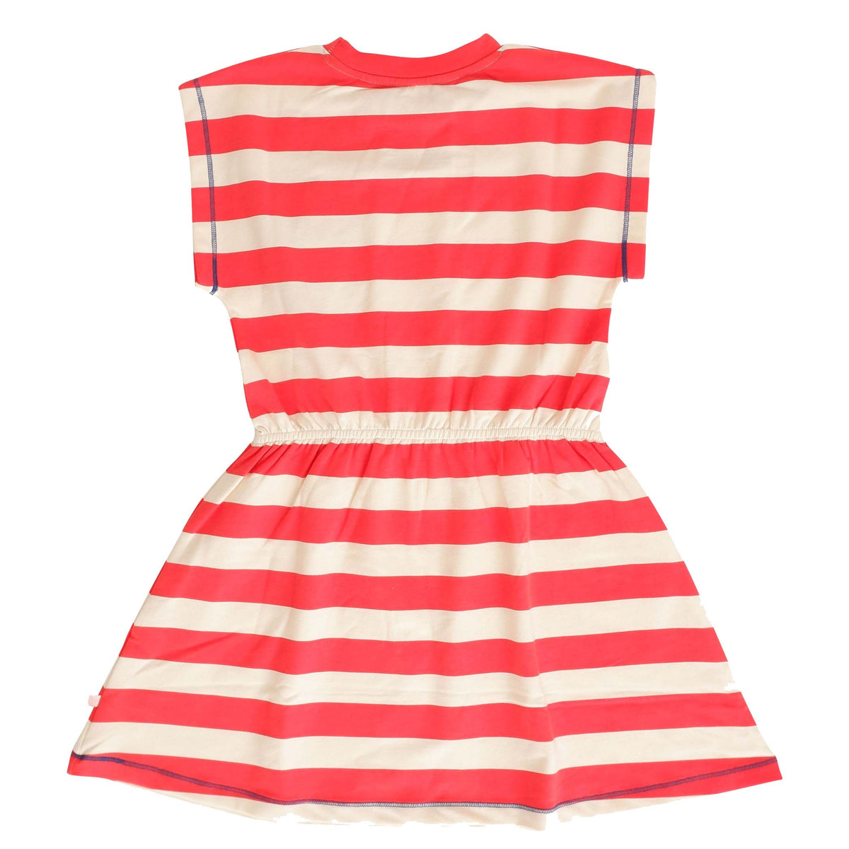 Organic Blend Red Striped Short Sleeve Dress: Size 2Y