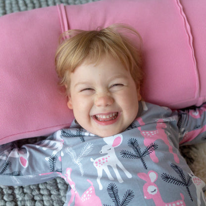 Aamu nightgown- gray/light pink bambi
