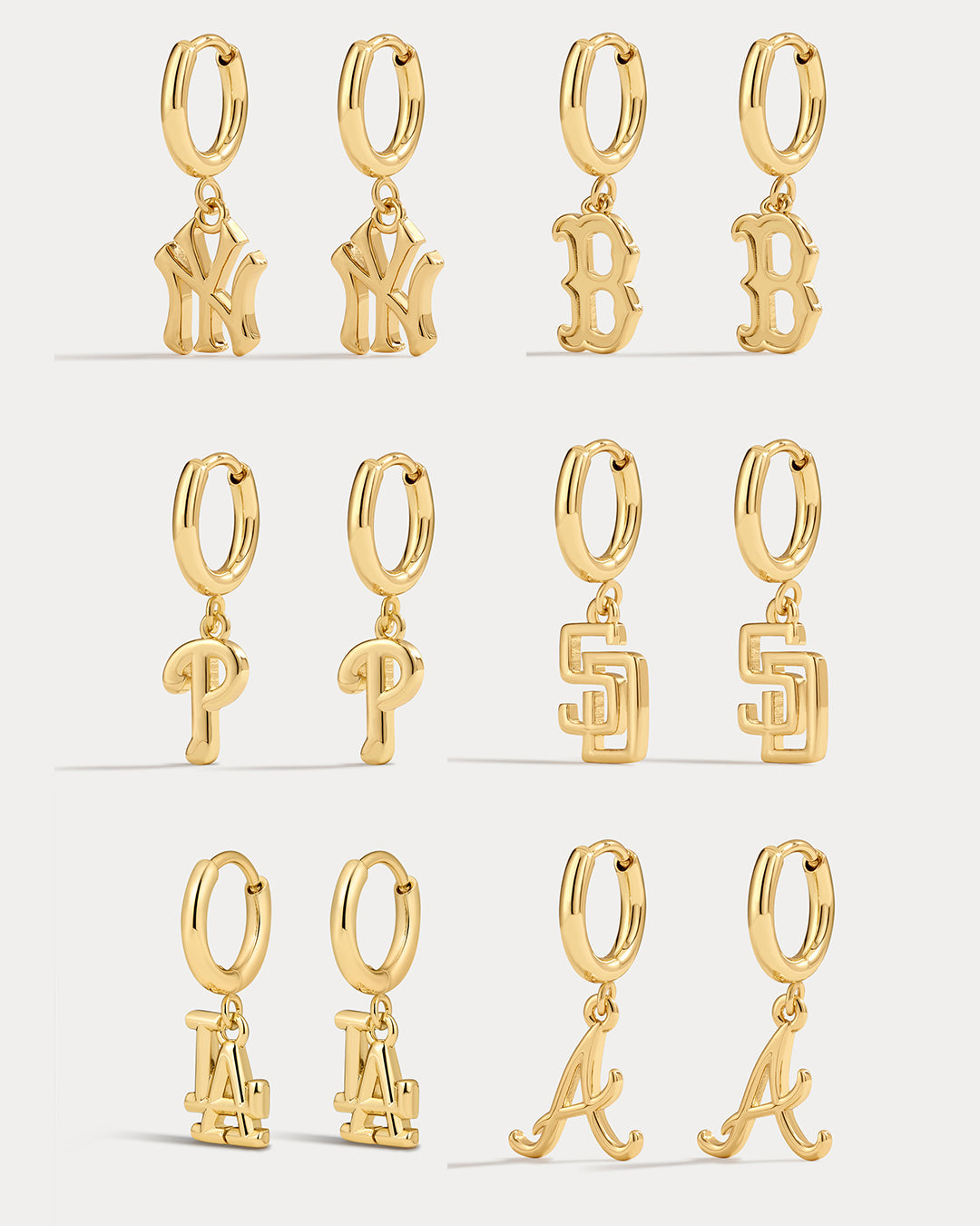 Bijoux MLB Logo Earrings Bundle - Gold