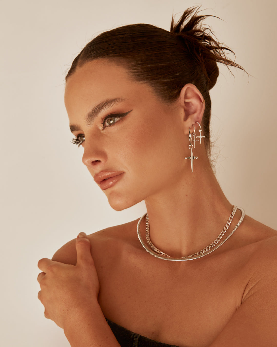Cross Hoops- Silver (Ships Mid March)