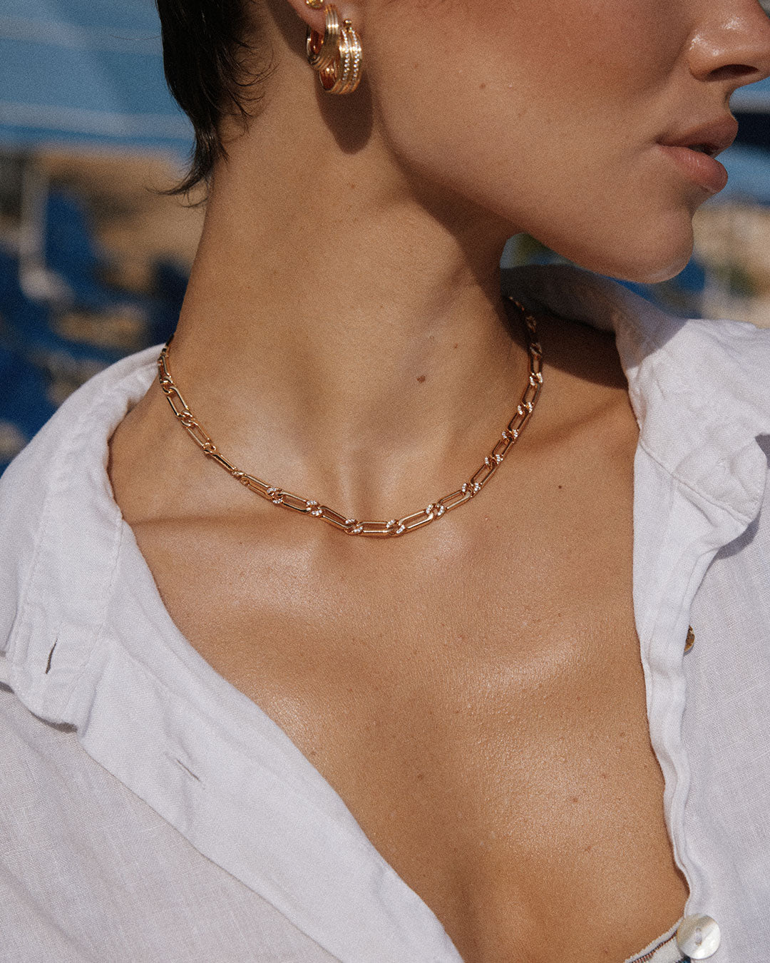 The Two-Tone Pave Link Necklace