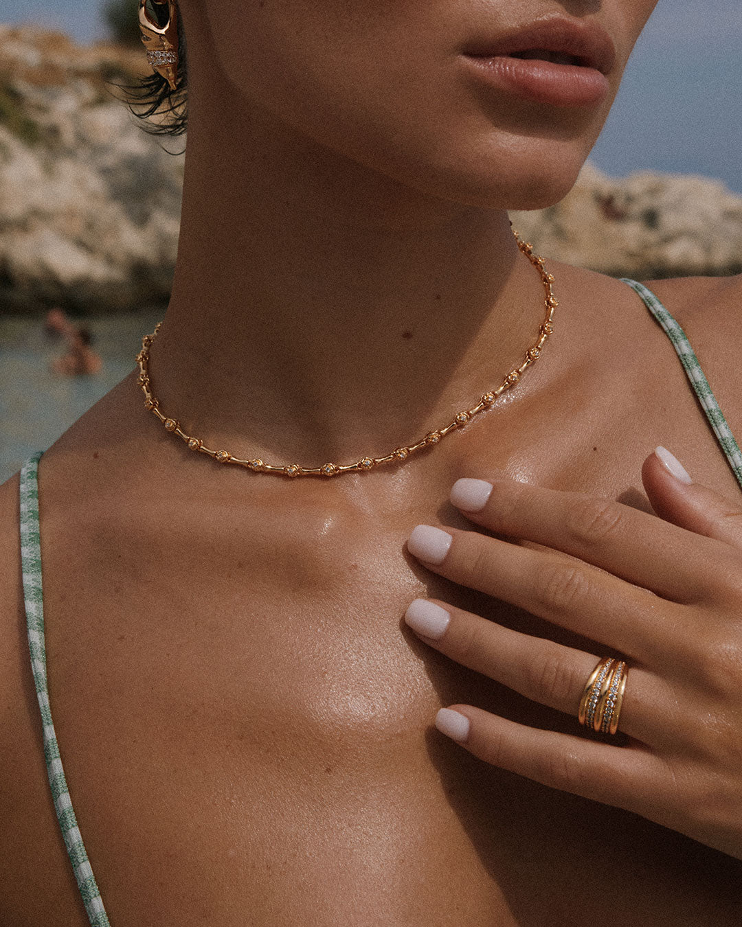 The Pave Ridged Positano Ring