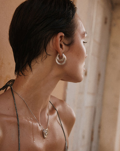 The Mini Ridged Amalfi Hinge Hoops