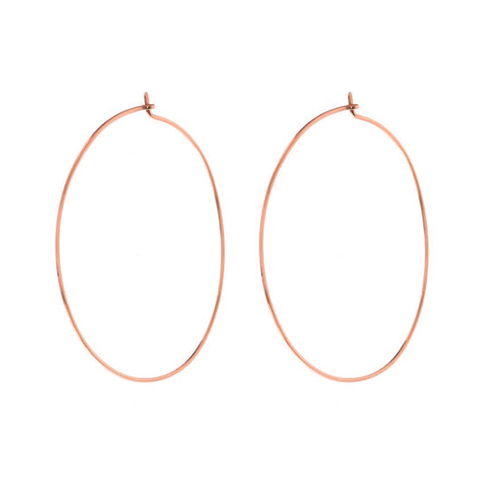 Capri Wire Hoops - Rose Gold