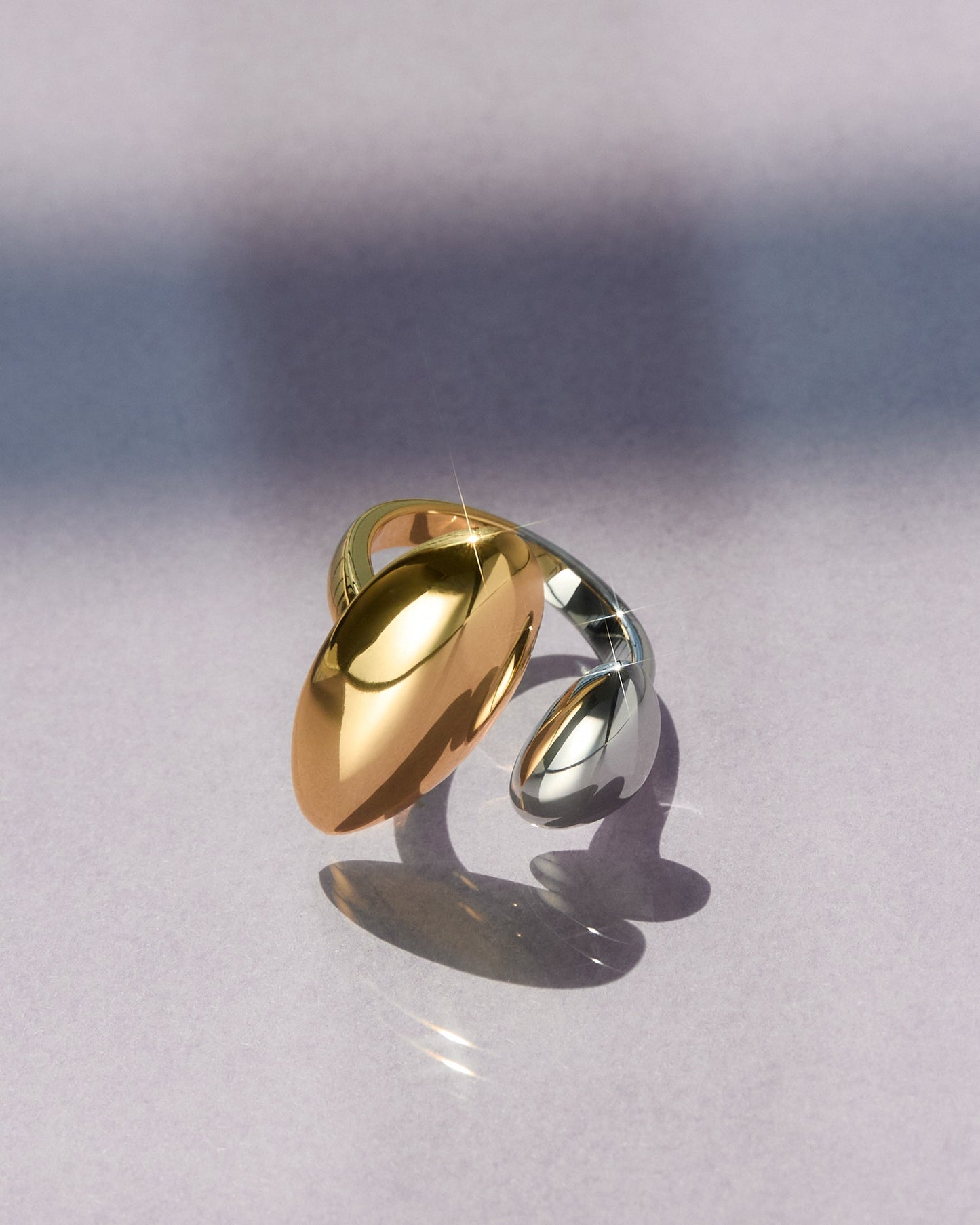 The Two-Tone Chrome Orb Ring