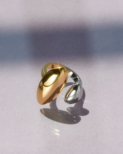 The Two-Tone Chrome Orb Ring