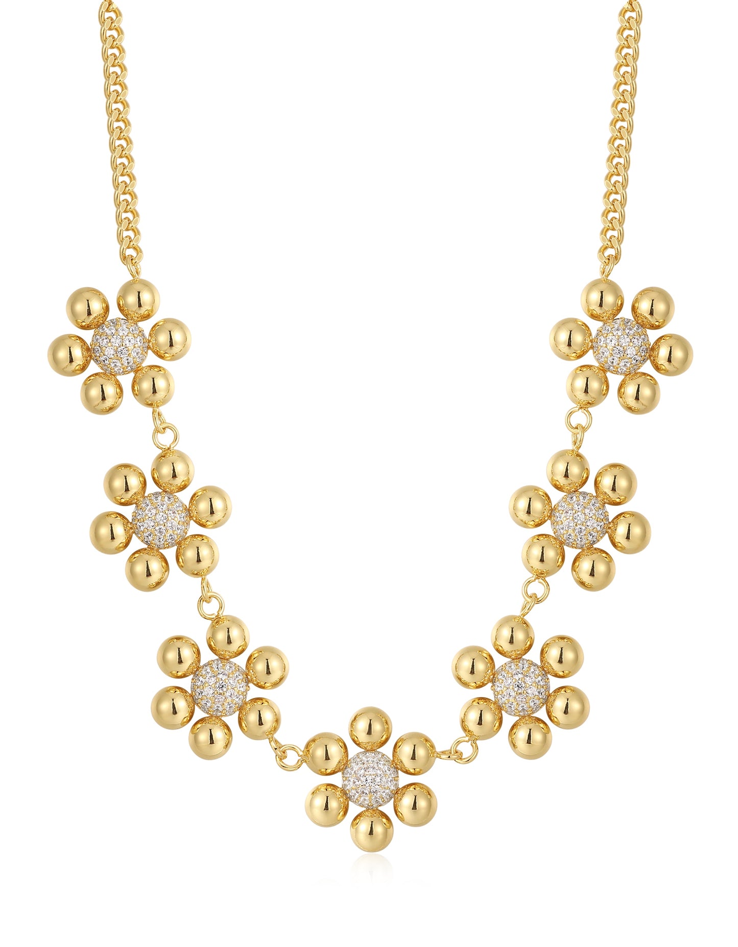 Daisy Statement Necklace- Gold