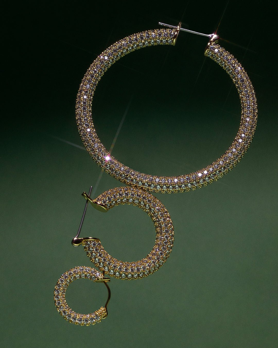 Pave Amalfi Hoops- Gold (Ships Late February)