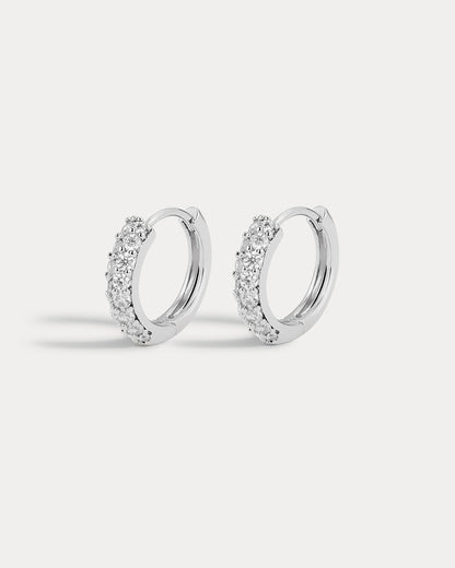 Baby Pave Huggies- Silver