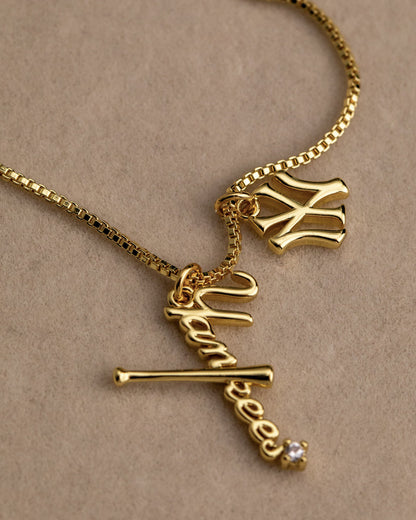 The MLB Layered Nameplate Necklace