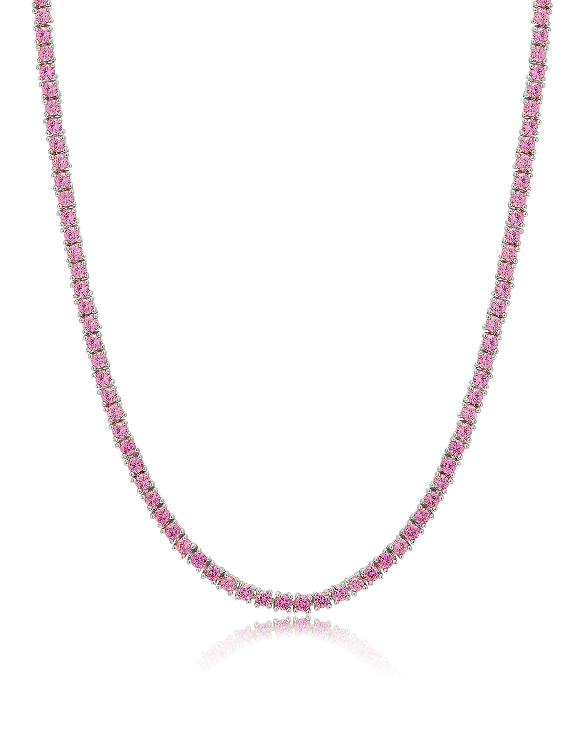 Mini Ballier Necklace- Pink- Silver