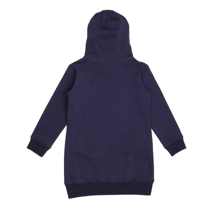 Hooded sweatshirt dress- navy