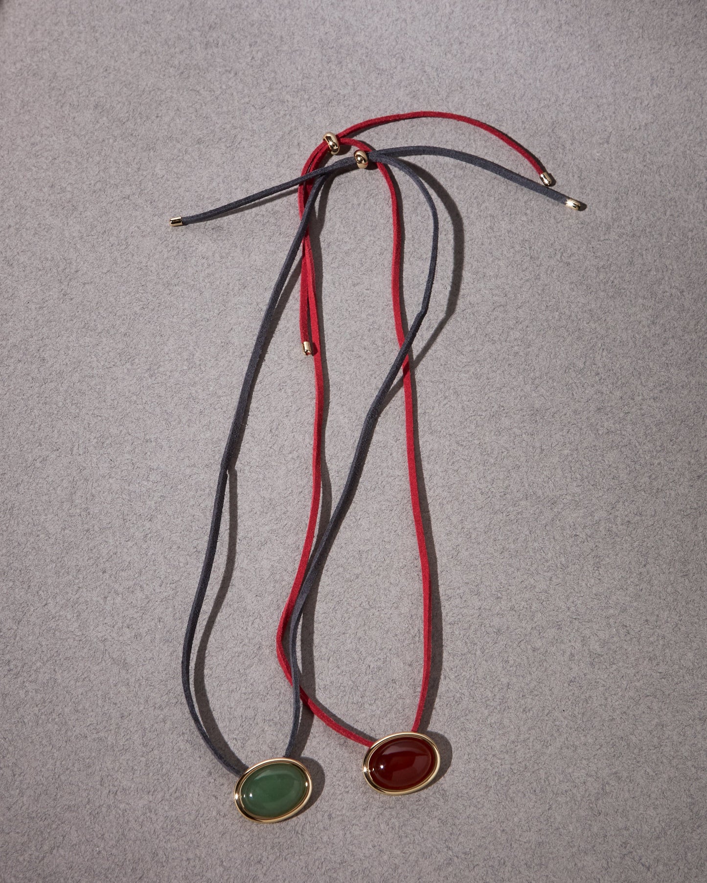 Sunset Stone Cord Necklace- Red