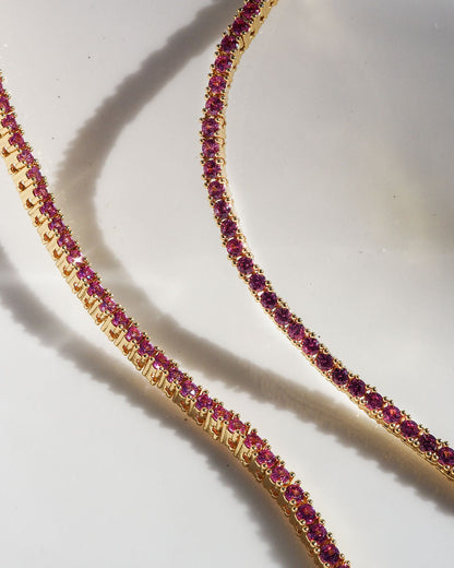 Mini Ballier Necklace- Pink- Gold