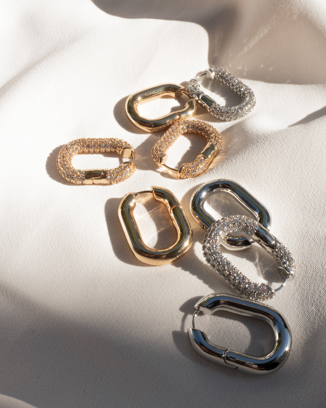 XL Chain Link Hoops- Silver