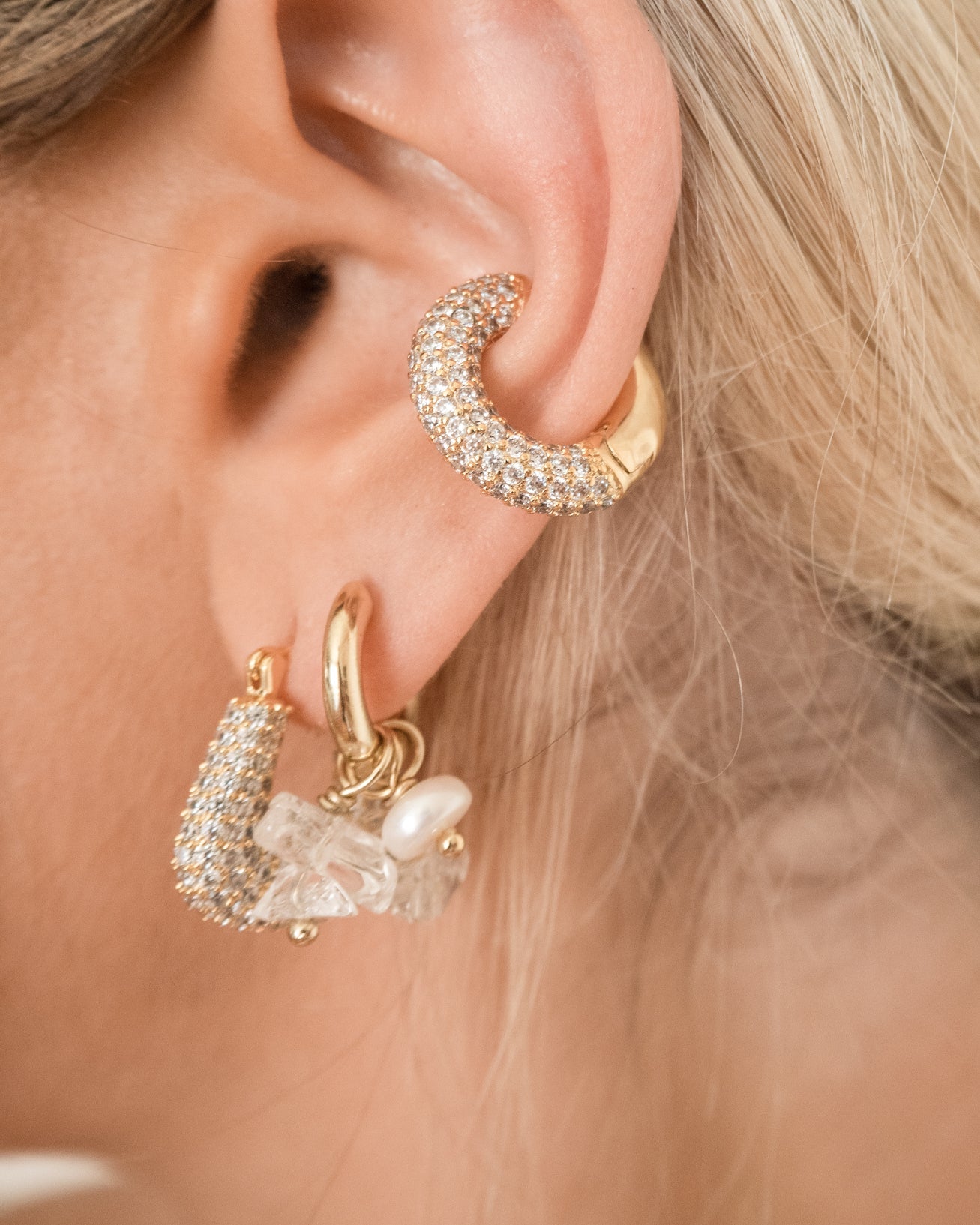 Pave Amalfi Ear Cuff- Gold