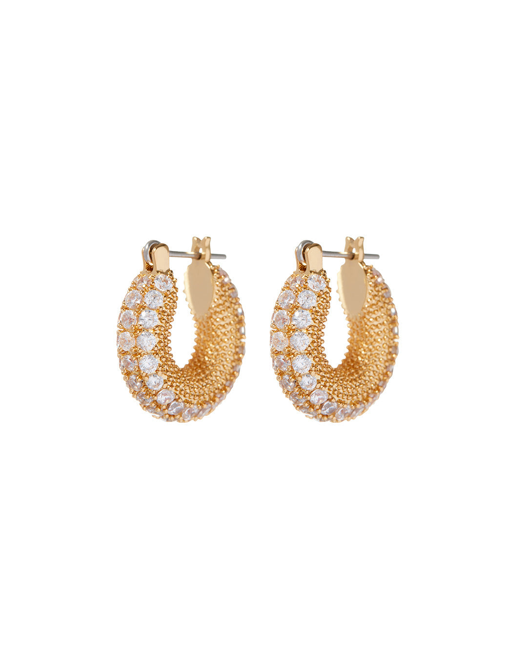 Pave Giselle Hoops- Gold