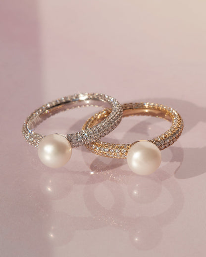 The Pearl Pave Amalfi Ring