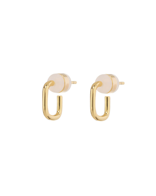 Petite Chain Link Huggies- Gold