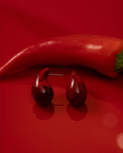 The Lucite Gia Earrings- Red
