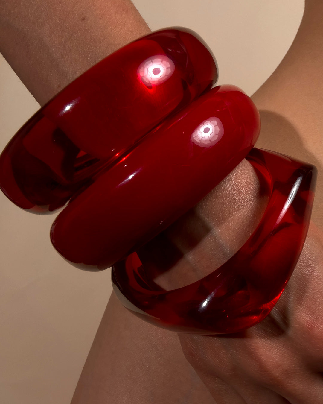 The Formentera Bangle Set- Red