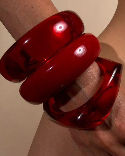 The Formentera Bangle Set- Red