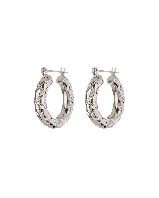 Quilted Baby Amalfi Hoops- Silver