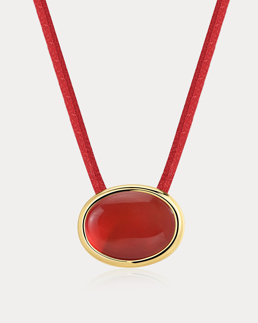 Sunset Stone Cord Necklace- Red