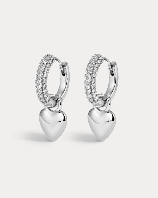 Puffy Heart Huggies- Silver