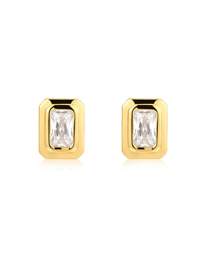 The Emerald Bezel Studs