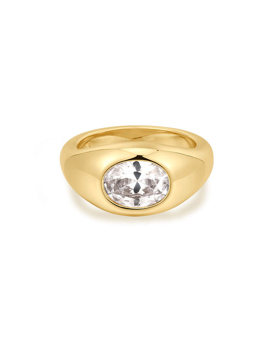 The Oval Orbit Bezel Ring