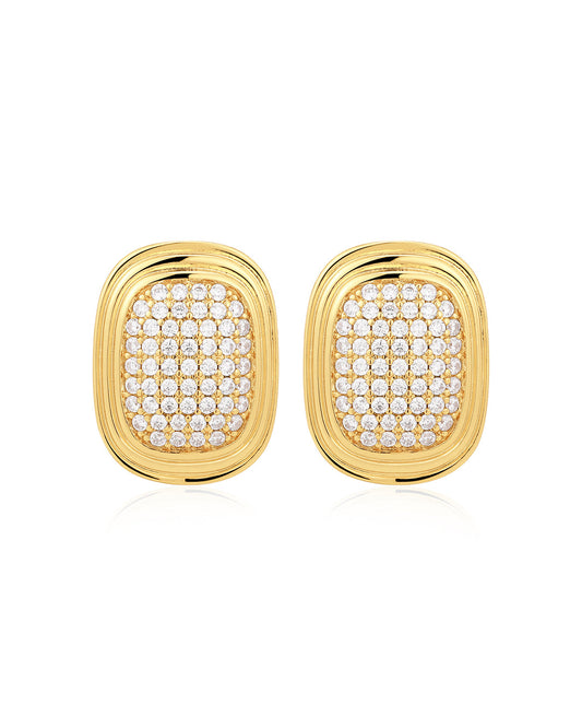 The Pave Oval Statement Studs