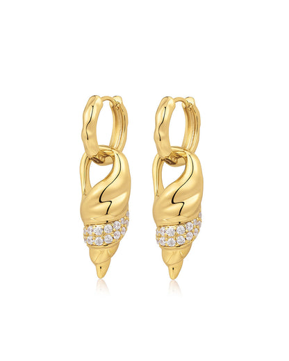 The Seashell Charm Hoops