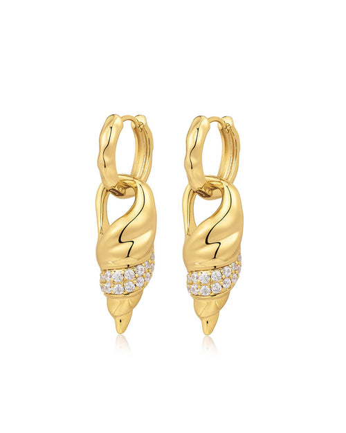 The Seashell Charm Hoops