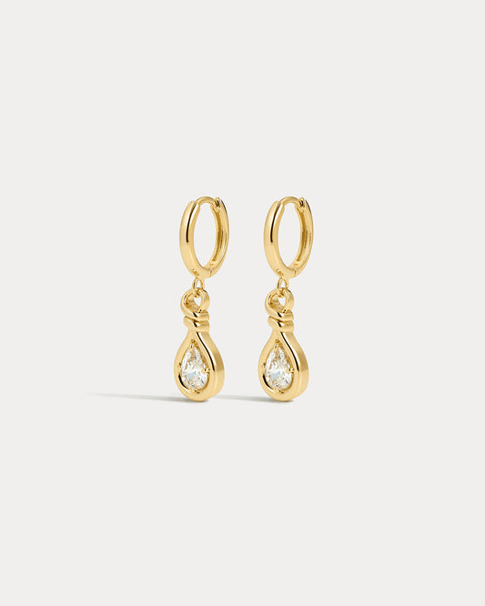 The Georgia Stone Knot Hoops- Gold
