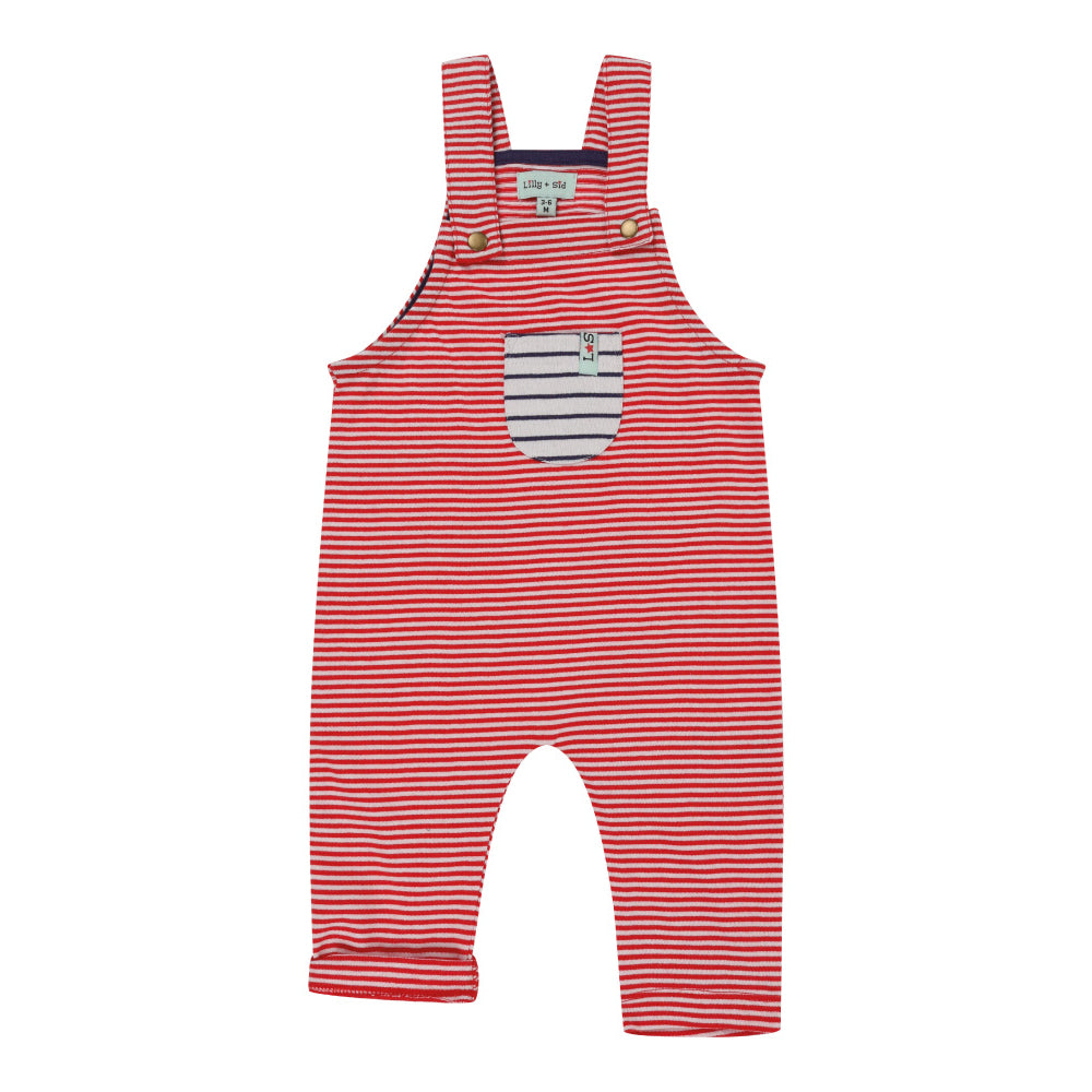 Red jersey stripe overalls: Size 3-6M