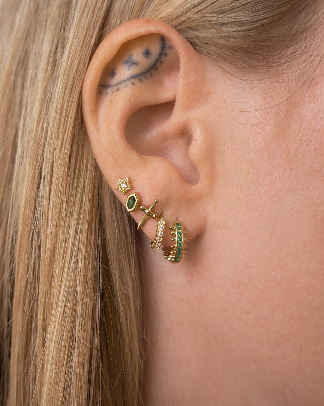 The Geo Stone Bezel Studs