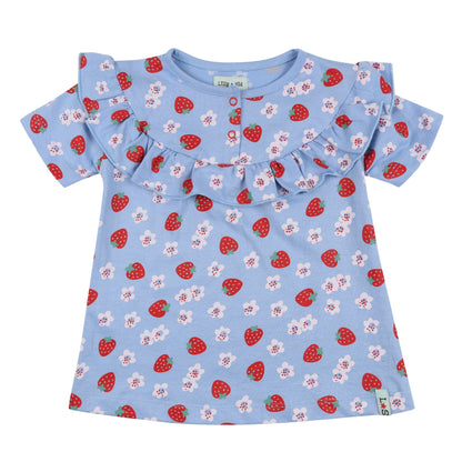Strawberry stripe frill legging set: Size 3-6M